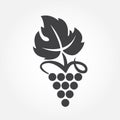 Grape icon or symbol. Design element for winemaking, viticulture, wine house. Vector illustration of bunch of grapes in flat style